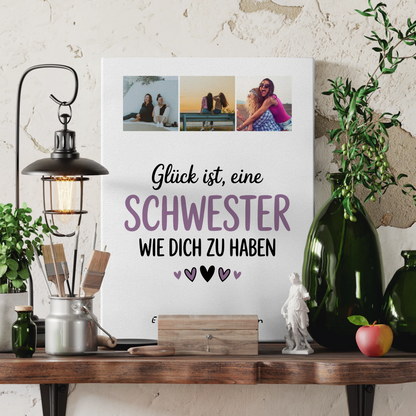 Schwester Leinwand Fotocollage Glück Ist eine Schwester Wie Dich Zu Haben Geschenk 3
