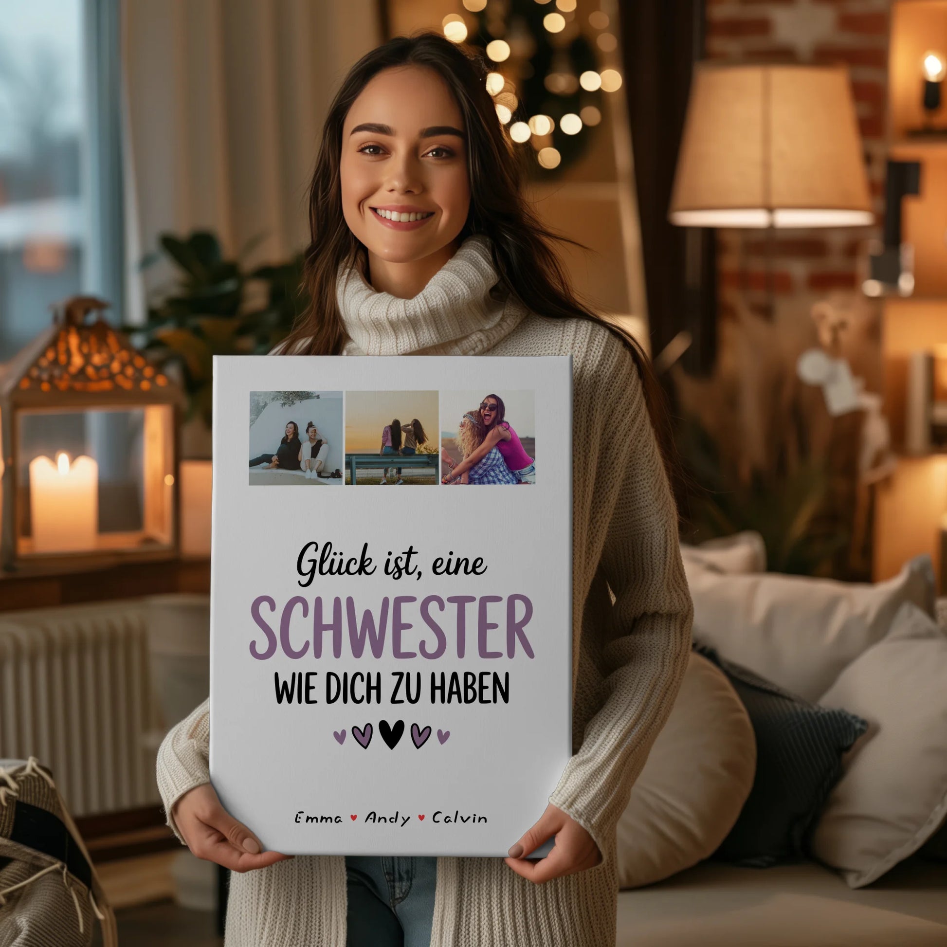 Schwester Leinwand Fotocollage Glück Ist eine Schwester Wie Dich Zu Haben Geschenk 2