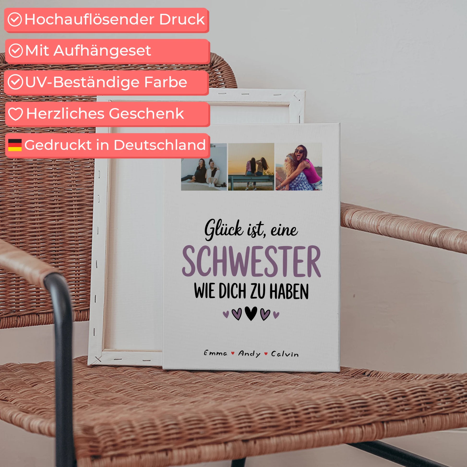 Schwester Leinwand Fotocollage Glück Ist eine Schwester Wie Dich Zu Haben Geschenk 5