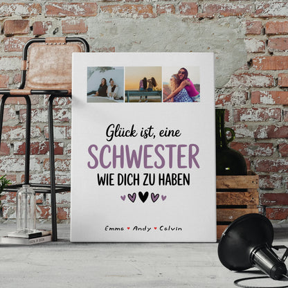 Schwester Leinwand Fotocollage Glück Ist eine Schwester Wie Dich Zu Haben Geschenk 4