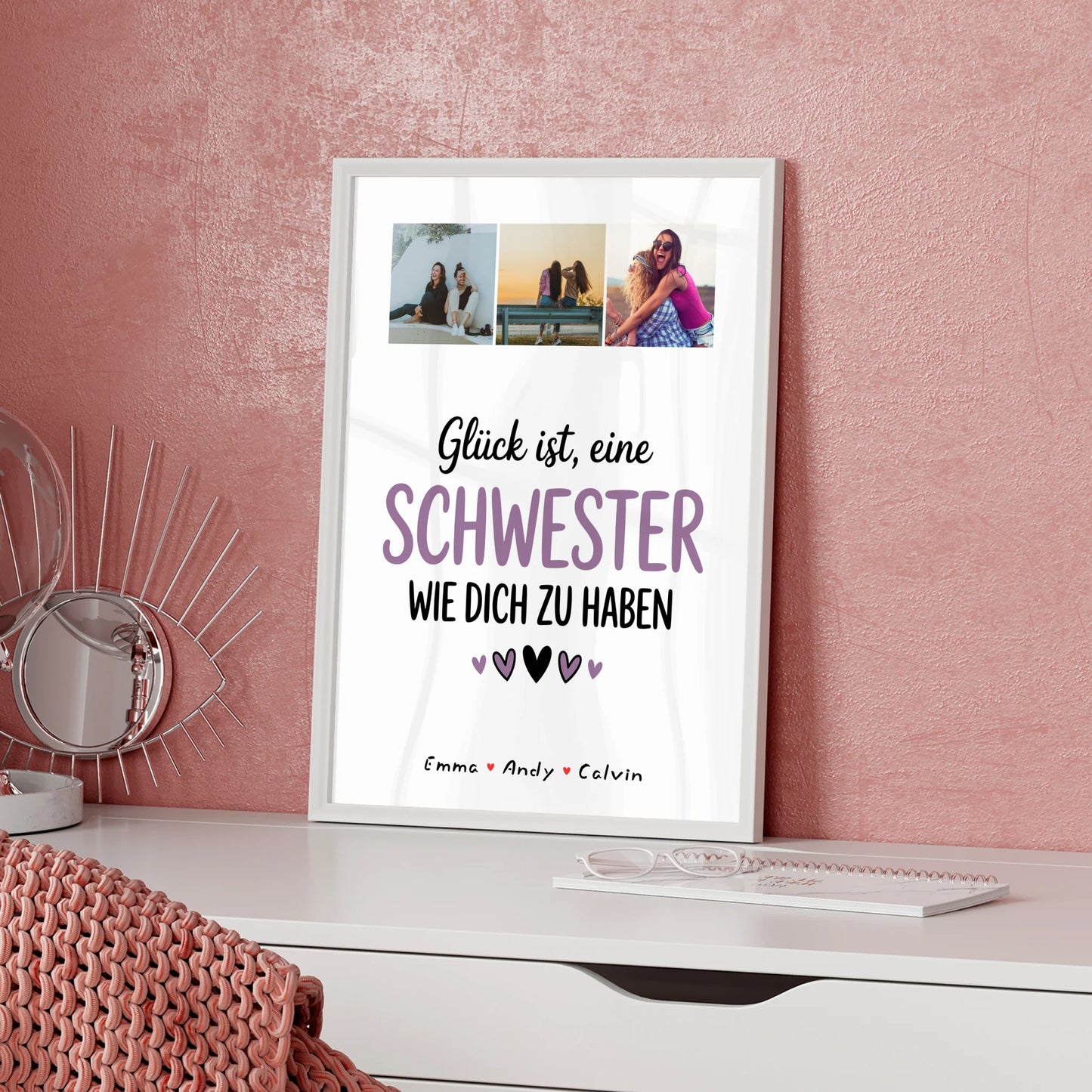 Personalisiertes Poster Schwester Fotocollage Glück Ist eine Schwester Wie Dich Zu Haben