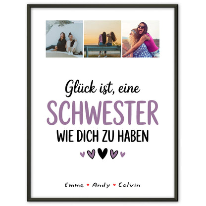 Personalisiertes Poster Schwester Fotocollage Glück Ist eine Schwester Wie Dich Zu Haben