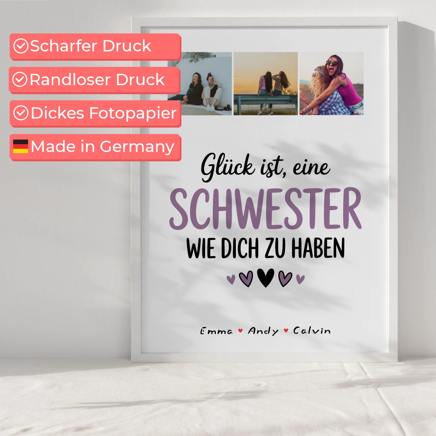 Personalisiertes Poster Schwester Fotocollage Glück Ist eine Schwester Wie Dich Zu Haben