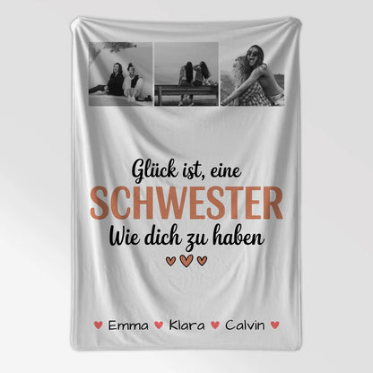 Personalisierte Decke Schwester Geschenk Fotocollage Schwester Glück Ist eine Schwester Wie Dich Zu Haben 7