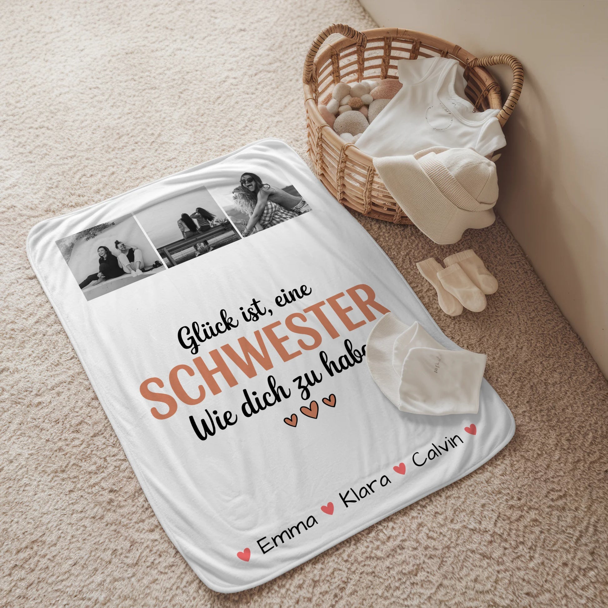 Personalisierte Decke Schwester Geschenk Fotocollage Schwester Glück Ist eine Schwester Wie Dich Zu Haben 2