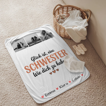 Personalisierte Decke Schwester Geschenk Fotocollage Schwester Glück Ist eine Schwester Wie Dich Zu Haben 2
