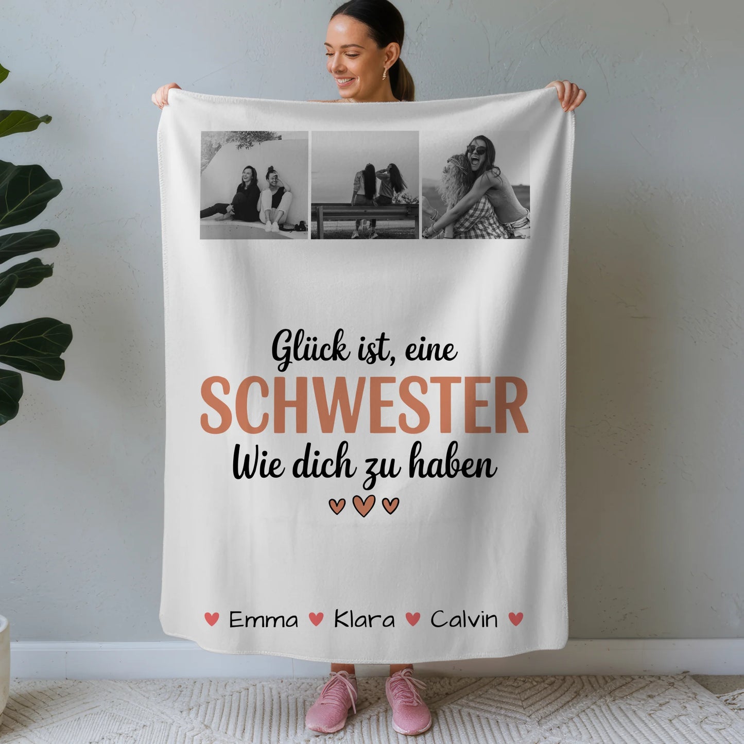 Personalisierte Decke Schwester Geschenk Fotocollage Schwester Glück Ist eine Schwester Wie Dich Zu Haben 1