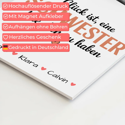 Fotoboard Magnet Wandbild Geschenk Fotocollage Schwester Glück Ist eine Schwester Wie Dich Zu Haben 4