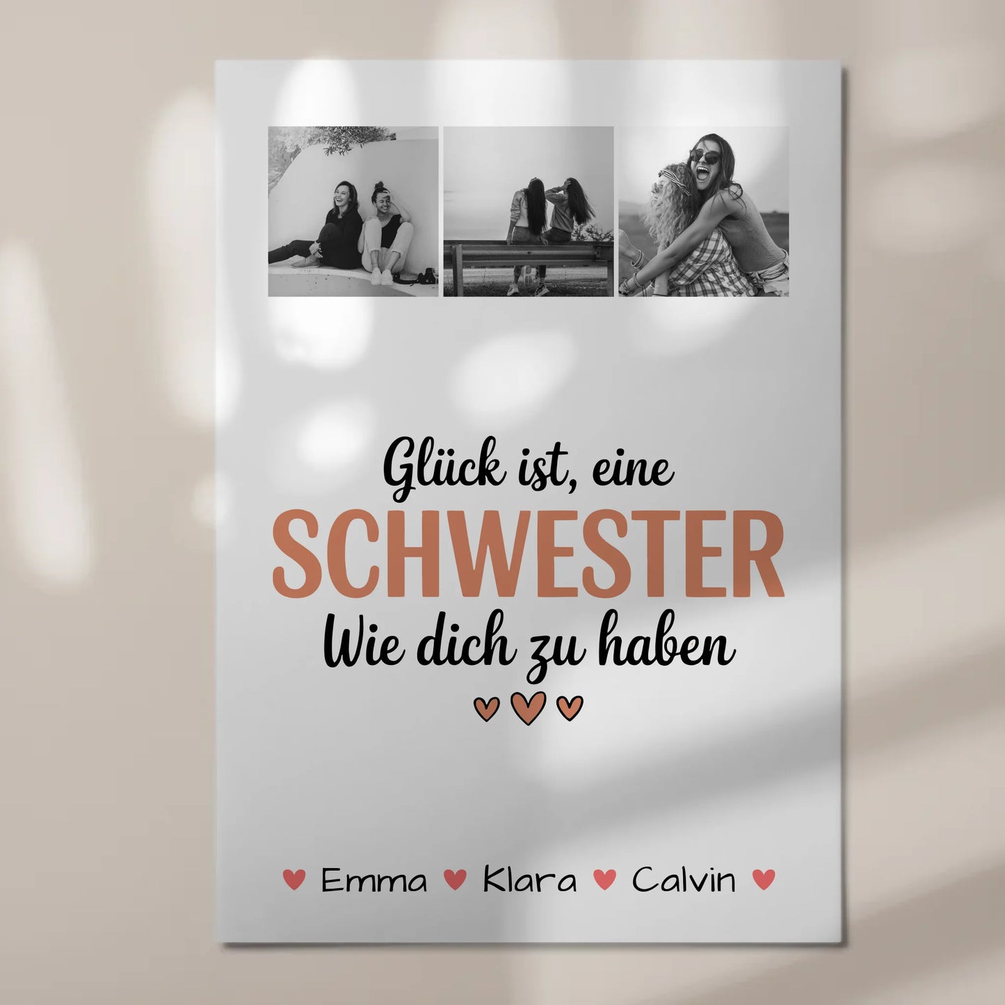 Fotoboard Magnet Wandbild Geschenk Fotocollage Schwester Glück Ist eine Schwester Wie Dich Zu Haben 7