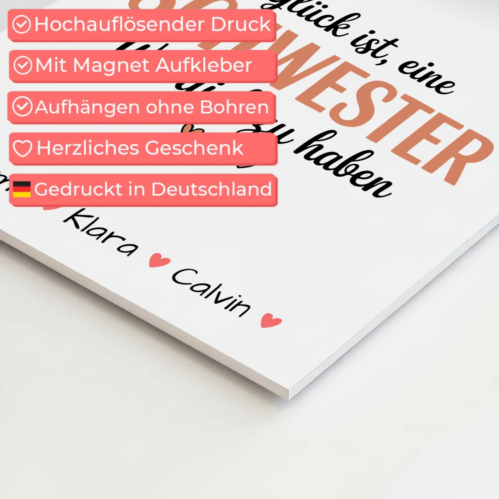 Fotoboard Magnet Wandbild Geschenk Fotocollage Schwester Glück Ist eine Schwester Wie Dich Zu Haben 10