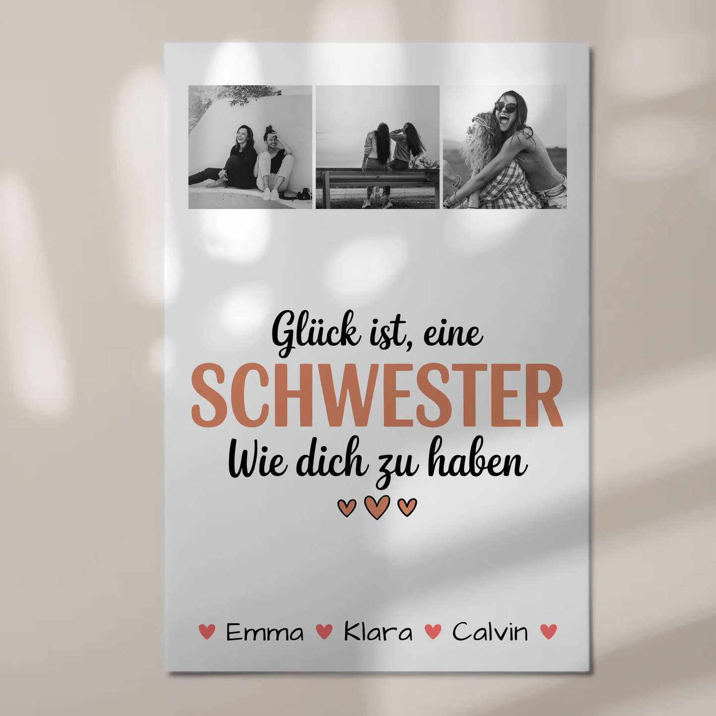 Fotoboard Magnet Wandbild Geschenk Fotocollage Schwester Glück Ist eine Schwester Wie Dich Zu Haben