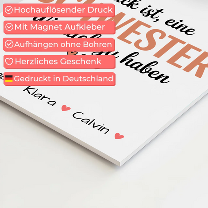 Fotoboard Magnet Wandbild Geschenk Fotocollage Schwester Glück Ist eine Schwester Wie Dich Zu Haben