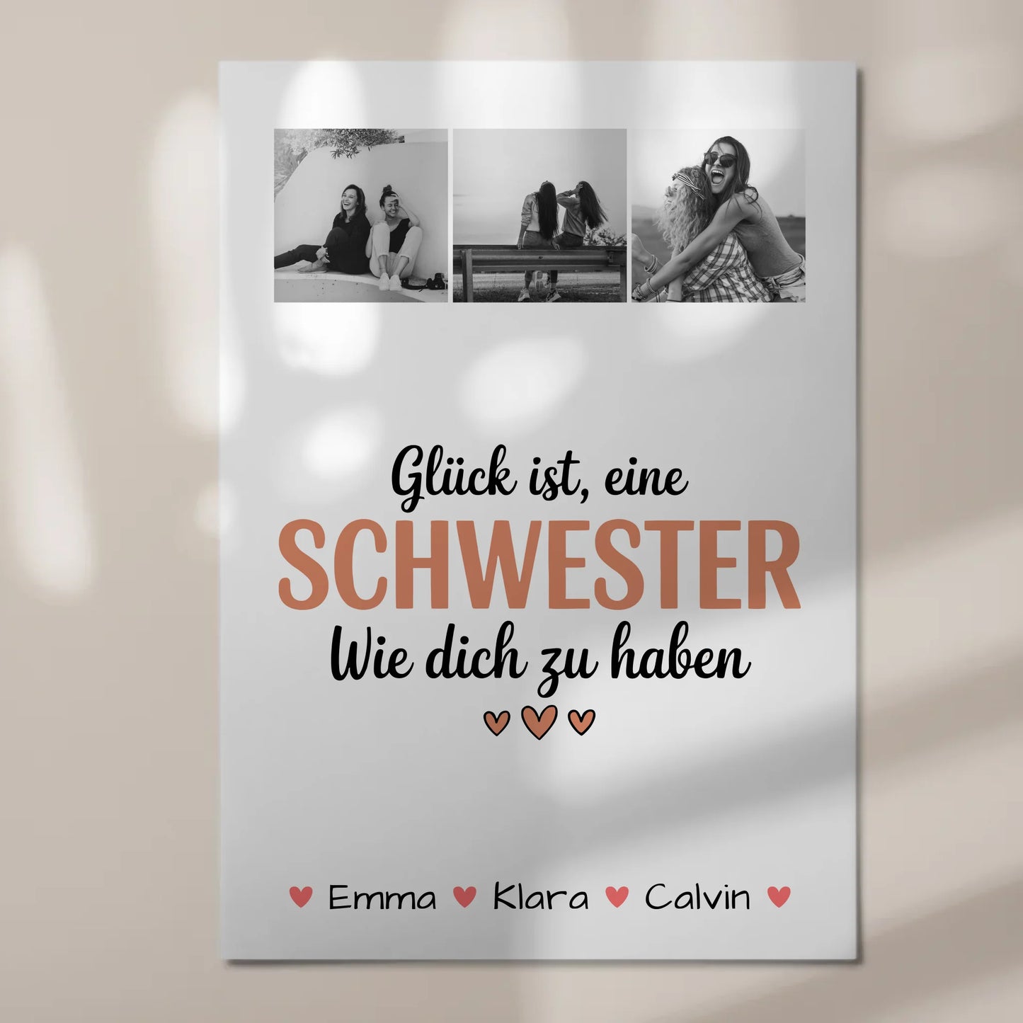 Fotoboard Magnet Wandbild Geschenk Fotocollage Schwester Glück Ist eine Schwester Wie Dich Zu Haben