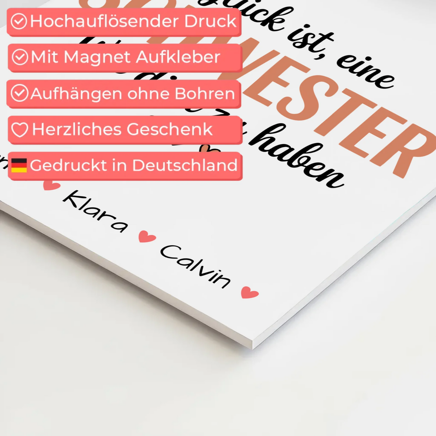 Fotoboard Magnet Wandbild Geschenk Fotocollage Schwester Glück Ist eine Schwester Wie Dich Zu Haben