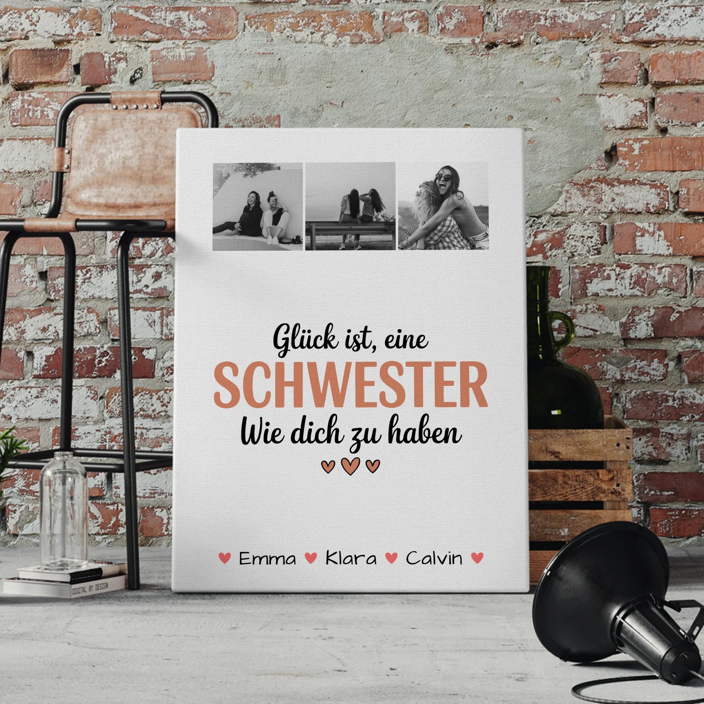 Leinwand Schwester Geschenk Fotocollage Schwester Glück Ist eine Schwester Wie Dich Zu Haben 4