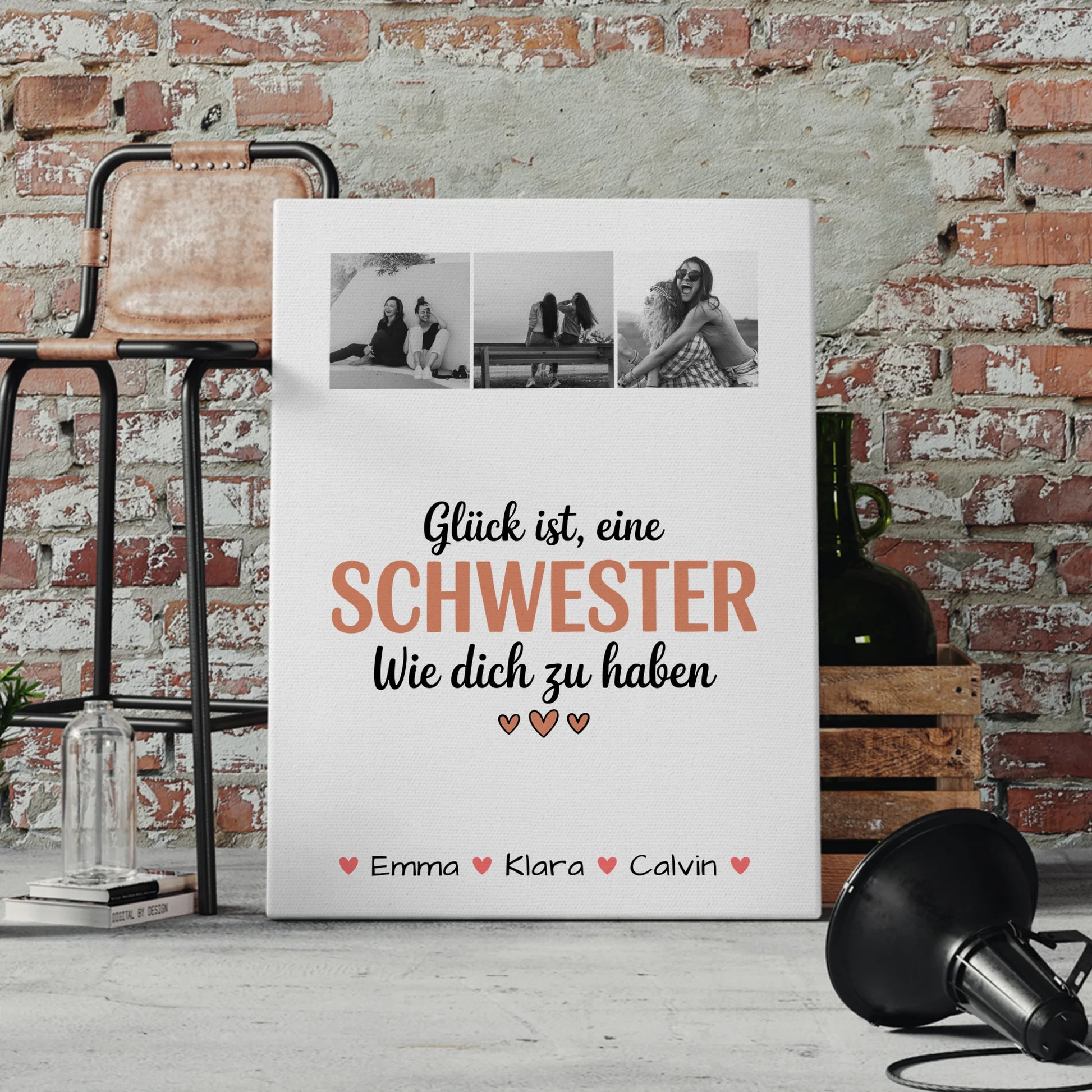 Leinwand Schwester Geschenk Fotocollage Schwester Glück Ist eine Schwester Wie Dich Zu Haben 4
