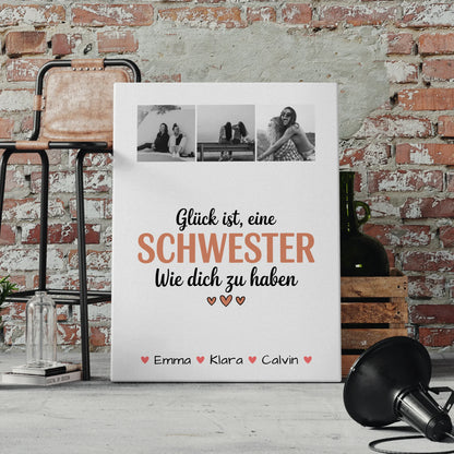 Leinwand Schwester Geschenk Fotocollage Schwester Glück Ist eine Schwester Wie Dich Zu Haben 4