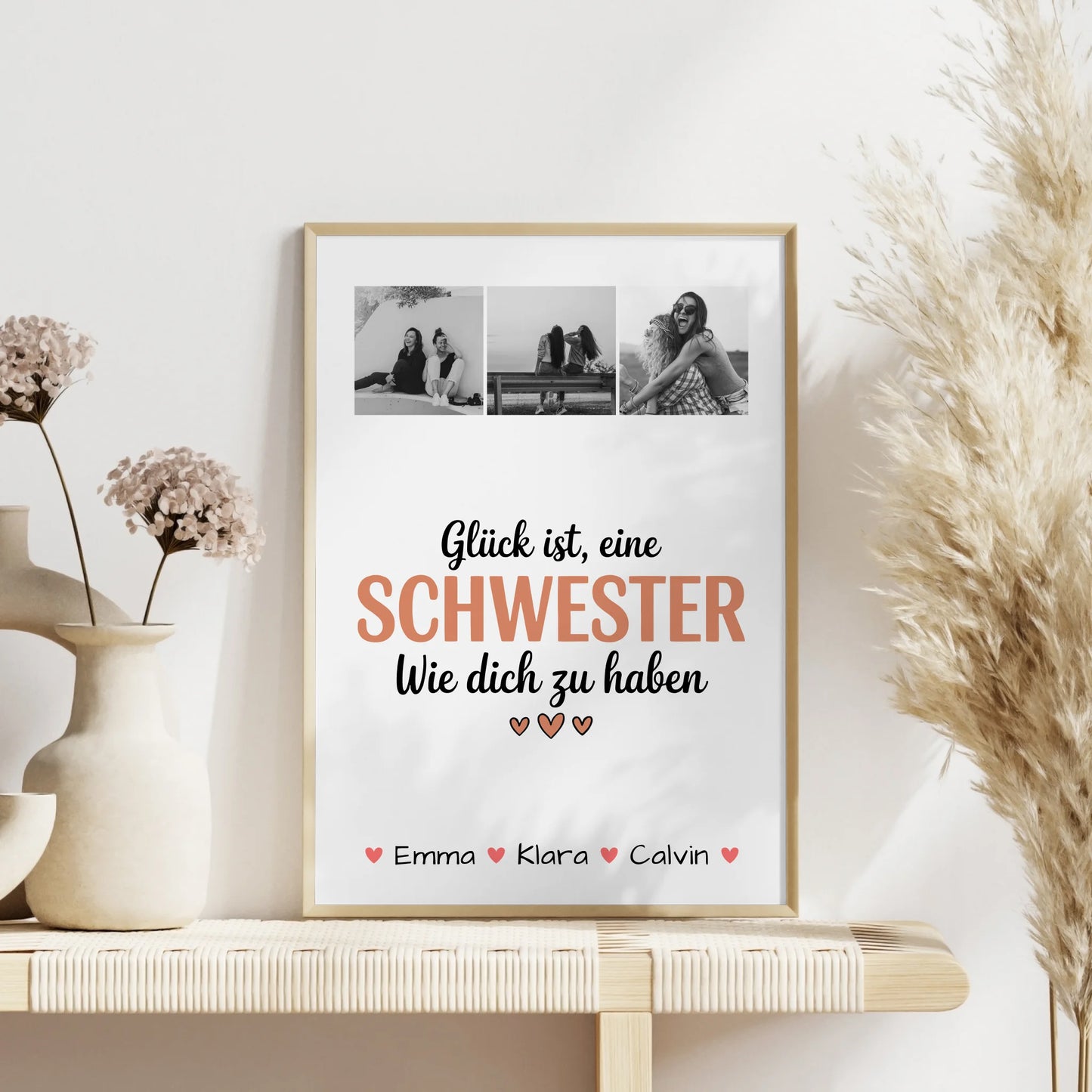 Personalisiertes Poster Schwester Geschenk Fotocollage Schwester Glück Ist eine Schwester Wie Dich Zu Haben