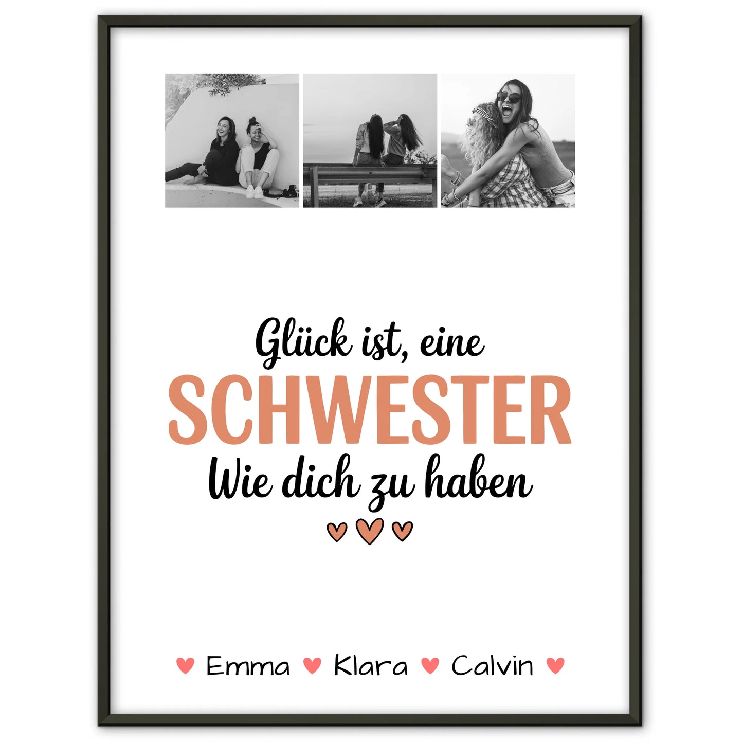 Personalisiertes Poster Schwester Geschenk Fotocollage Schwester Glück Ist eine Schwester Wie Dich Zu Haben