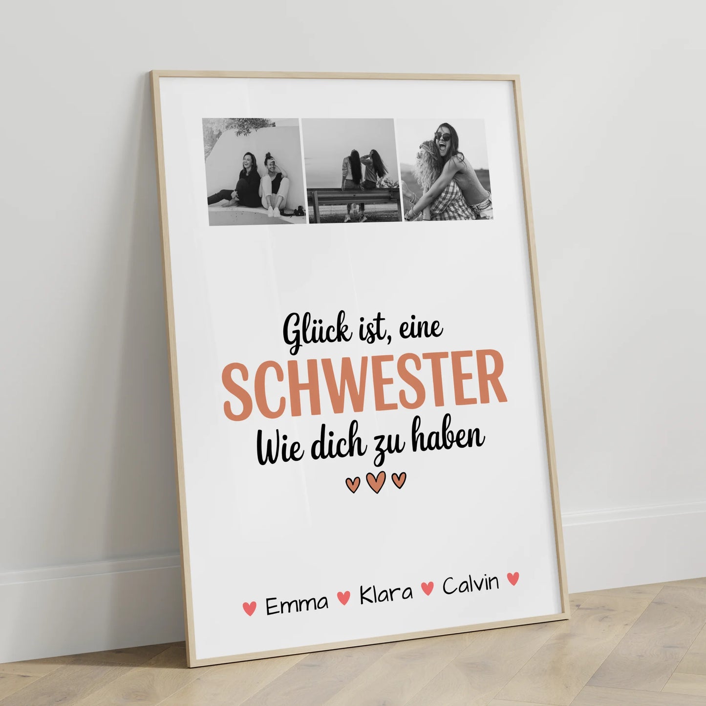 Personalisiertes Poster Schwester Geschenk Fotocollage Schwester Glück Ist eine Schwester Wie Dich Zu Haben