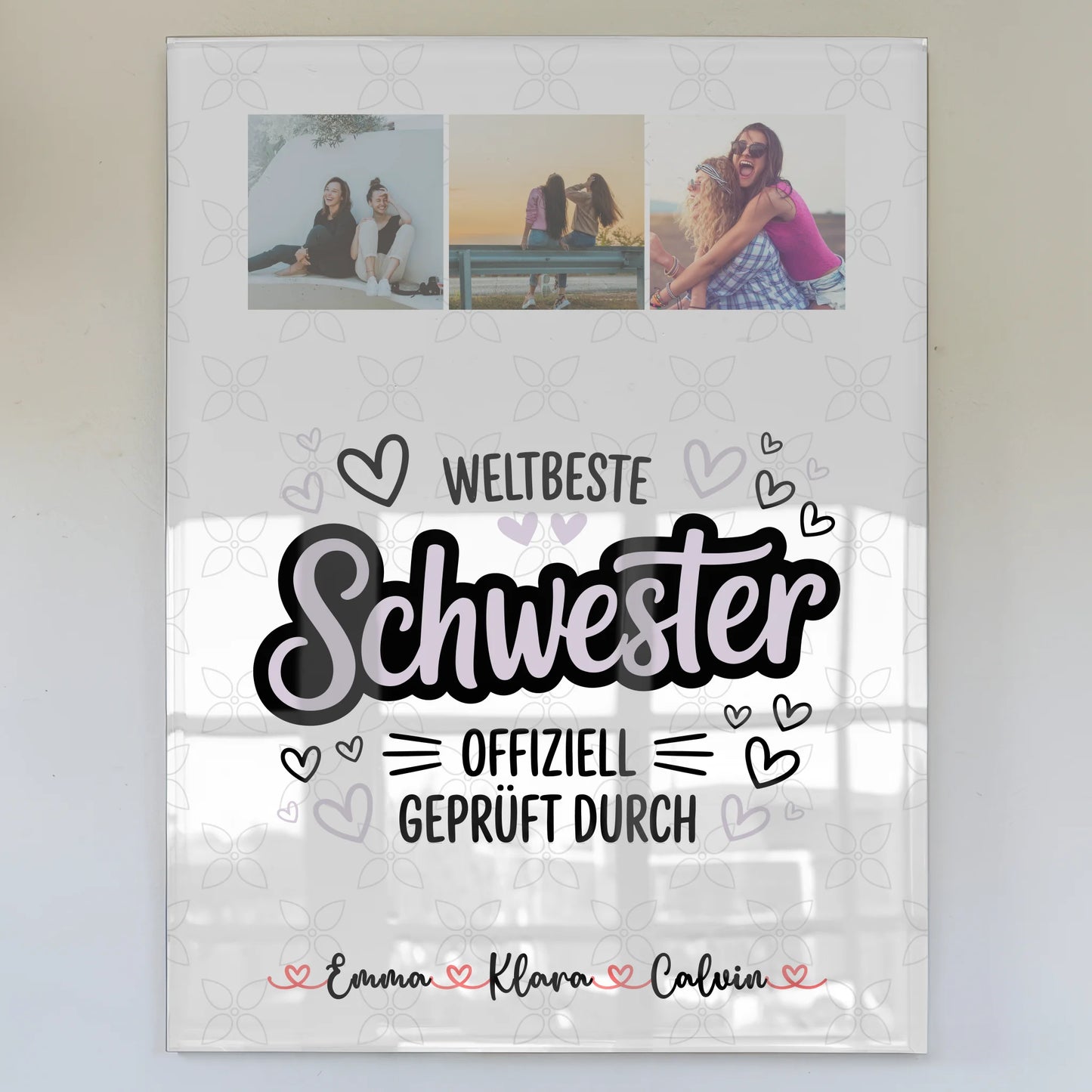 Foto Mit Acrylglas Fotocollage Schwester Weltbeste Schwester Offiziell Geprüft Durch Geschenk 1