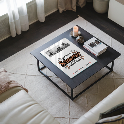 Acrylglas Mit Foto Fotocollage für Schwester Weltbeste Schwester Offiziell Geprüft Durch 3