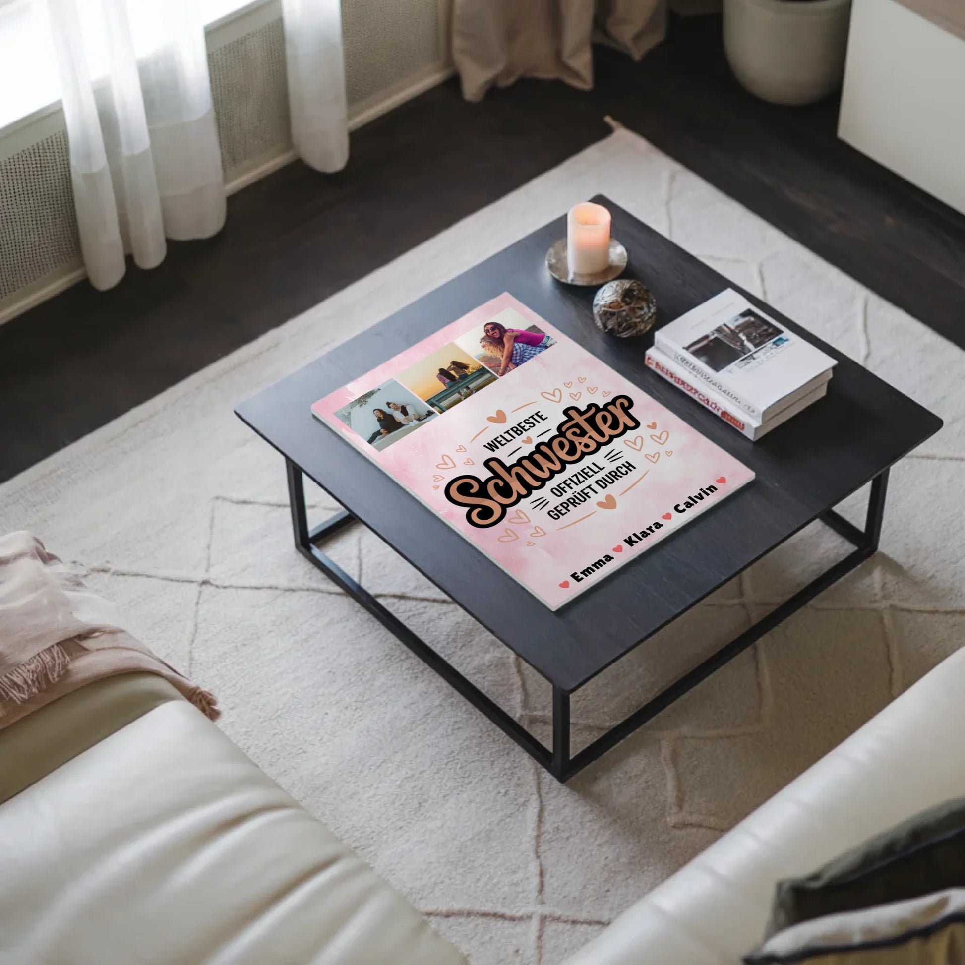 Fotoboard Poster Magnetisch Schwester Fotocollage Weltbeste Schwester Offiziell Geprüft Durch 3