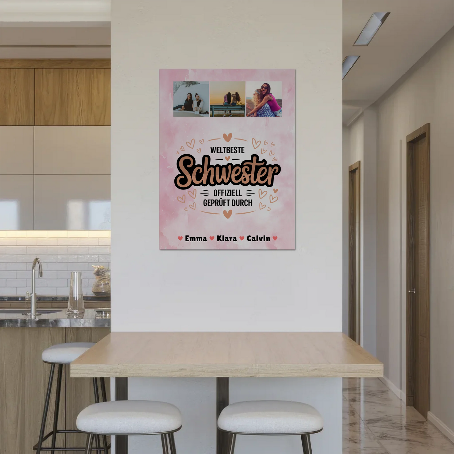 Fotoboard Poster Magnetisch Schwester Fotocollage Weltbeste Schwester Offiziell Geprüft Durch 8