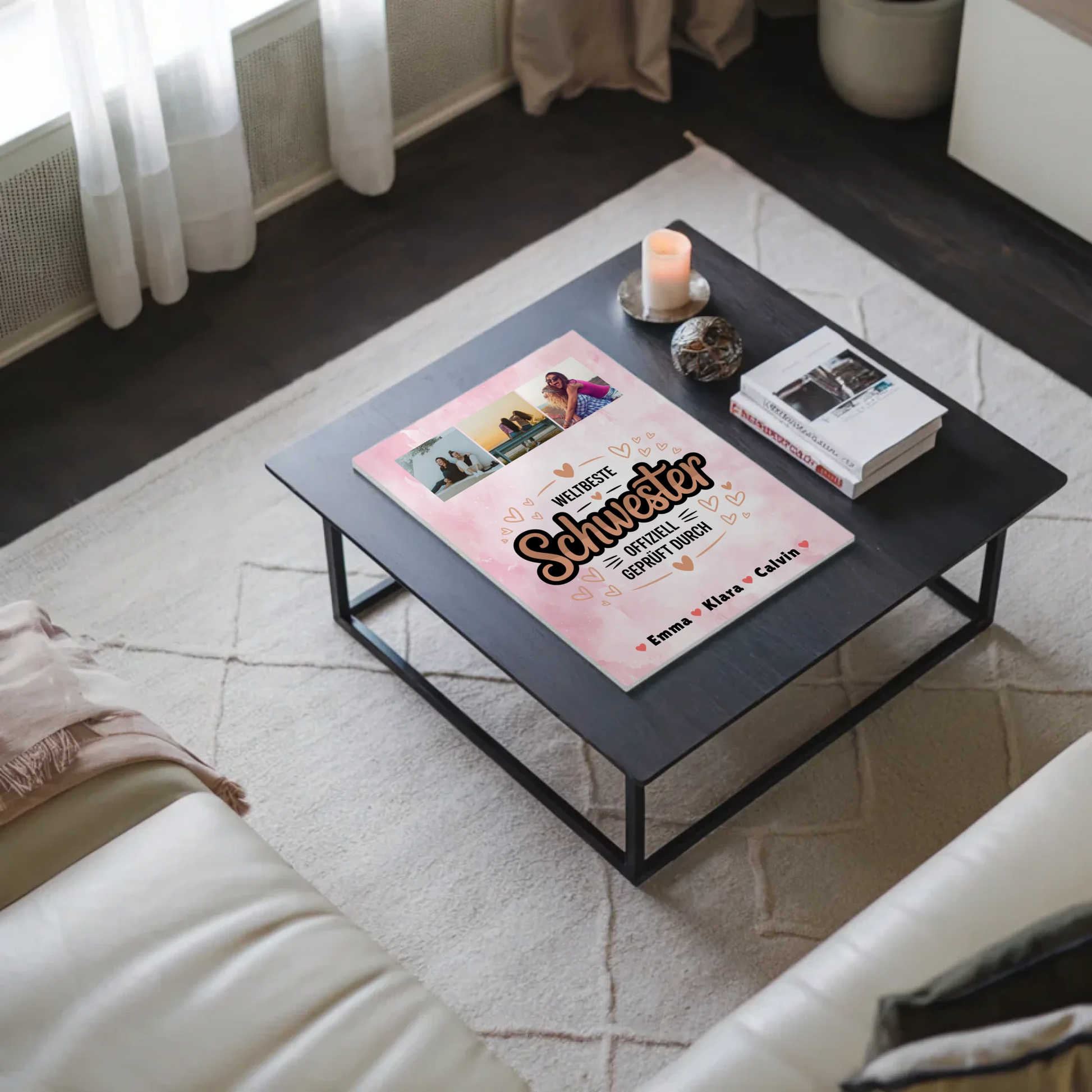 Fotoboard Poster Magnetisch Schwester Fotocollage Weltbeste Schwester Offiziell Geprüft Durch 9