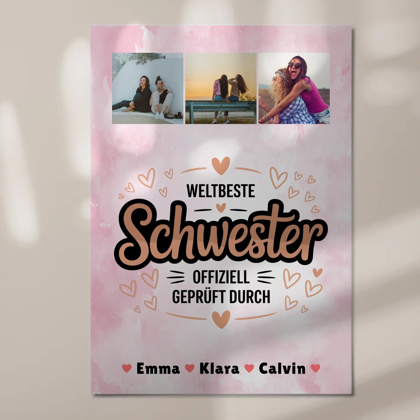 Fotoboard Poster Magnetisch Schwester Fotocollage Weltbeste Schwester Offiziell Geprüft Durch 7