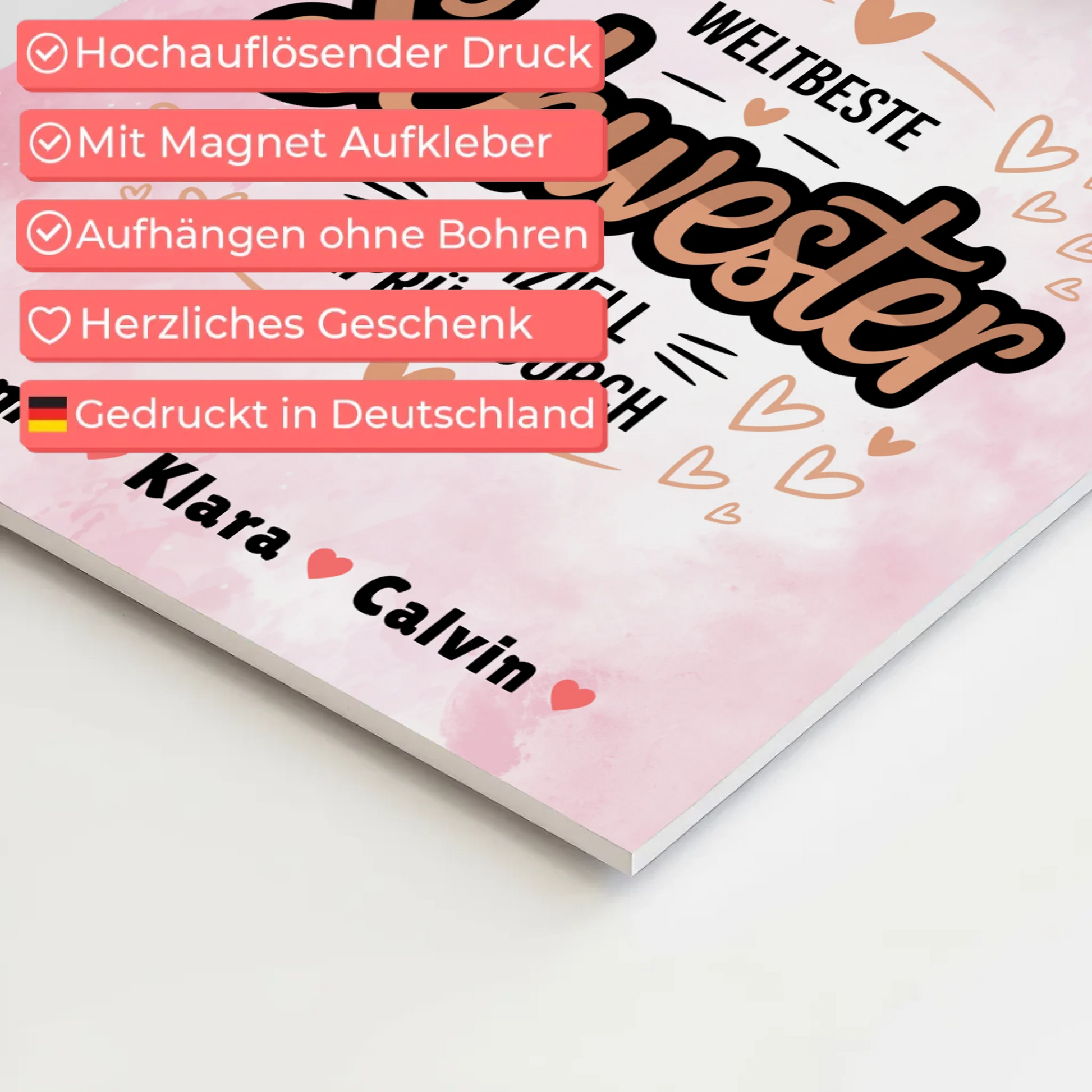 Fotoboard Poster Magnetisch Schwester Fotocollage Weltbeste Schwester Offiziell Geprüft Durch 10