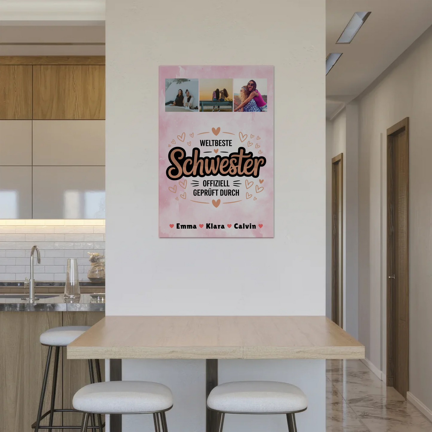 Fotoboard Poster Magnetisch Schwester Fotocollage Weltbeste Schwester Offiziell Geprüft Durch