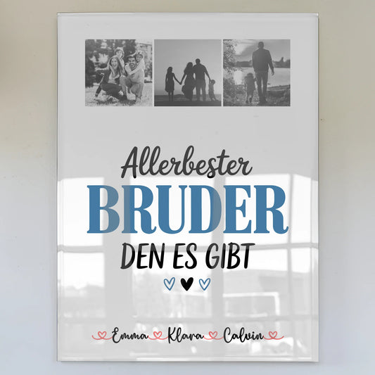 Foto Mit Acrylglas Geschenk Fotocollage Bruder Allerbester Bruder Den Es Gibt personalisiert 1
