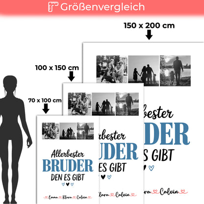 Kuscheldecke Mit Namen Geschenk Fotocollage Bruder Allerbester Bruder Den Es Gibt Personalisiert 5