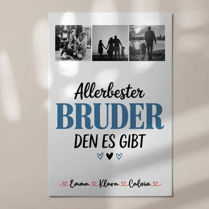 Fotoboard Magnet Wandbild Geschenk Fotocollage Bruder Allerbester Bruder Den Es Gibt Personalisiert 1