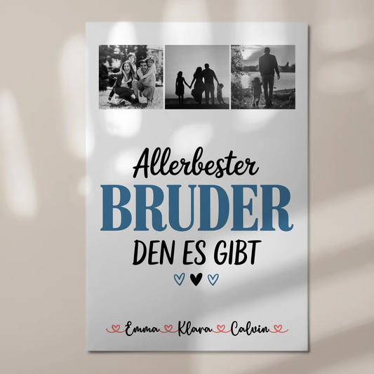 Fotoboard Magnet Wandbild Geschenk Fotocollage Bruder Allerbester Bruder Den Es Gibt Personalisiert 1