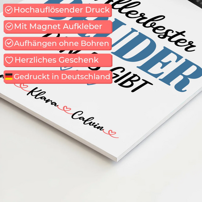 Fotoboard Magnet Wandbild Geschenk Fotocollage Bruder Allerbester Bruder Den Es Gibt Personalisiert 4