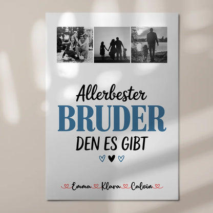 Fotoboard Magnet Wandbild Geschenk Fotocollage Bruder Allerbester Bruder Den Es Gibt Personalisiert 7
