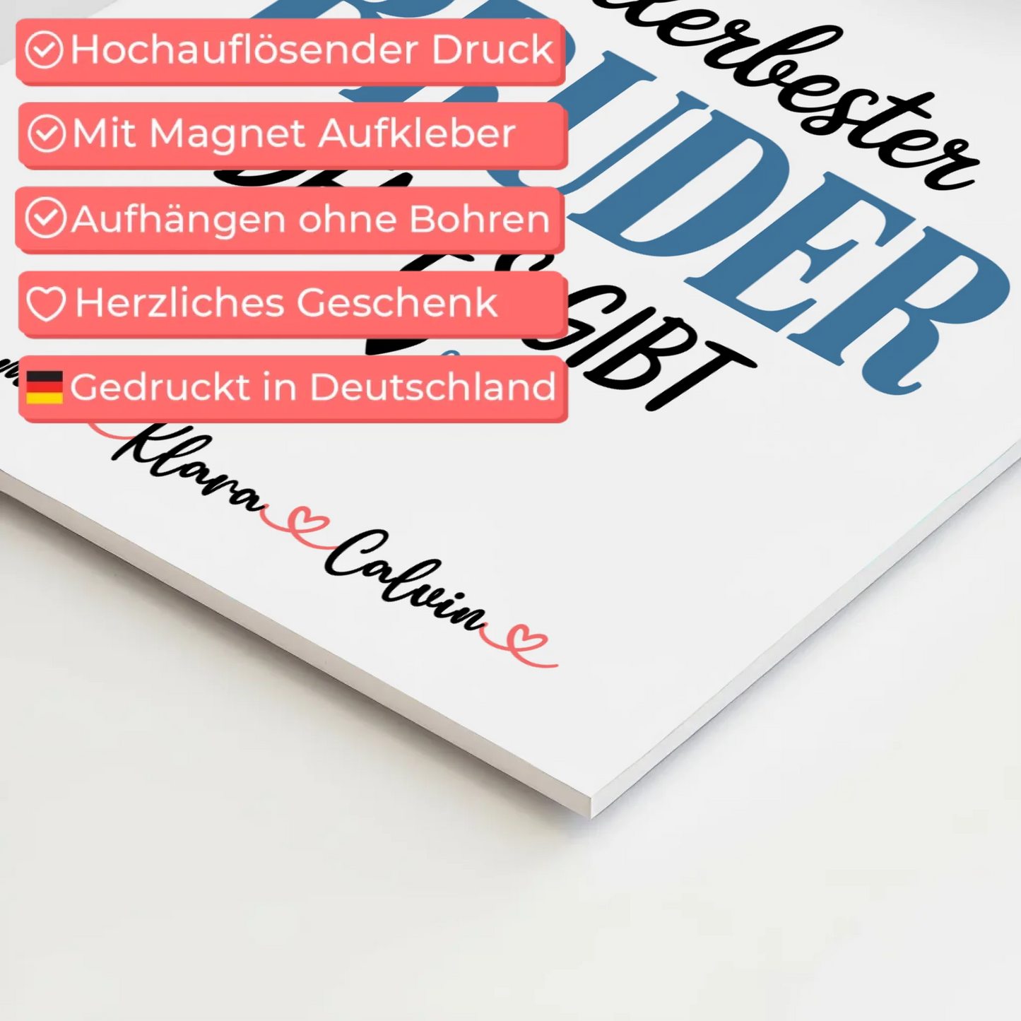 Fotoboard Magnet Wandbild Geschenk Fotocollage Bruder Allerbester Bruder Den Es Gibt Personalisiert 10