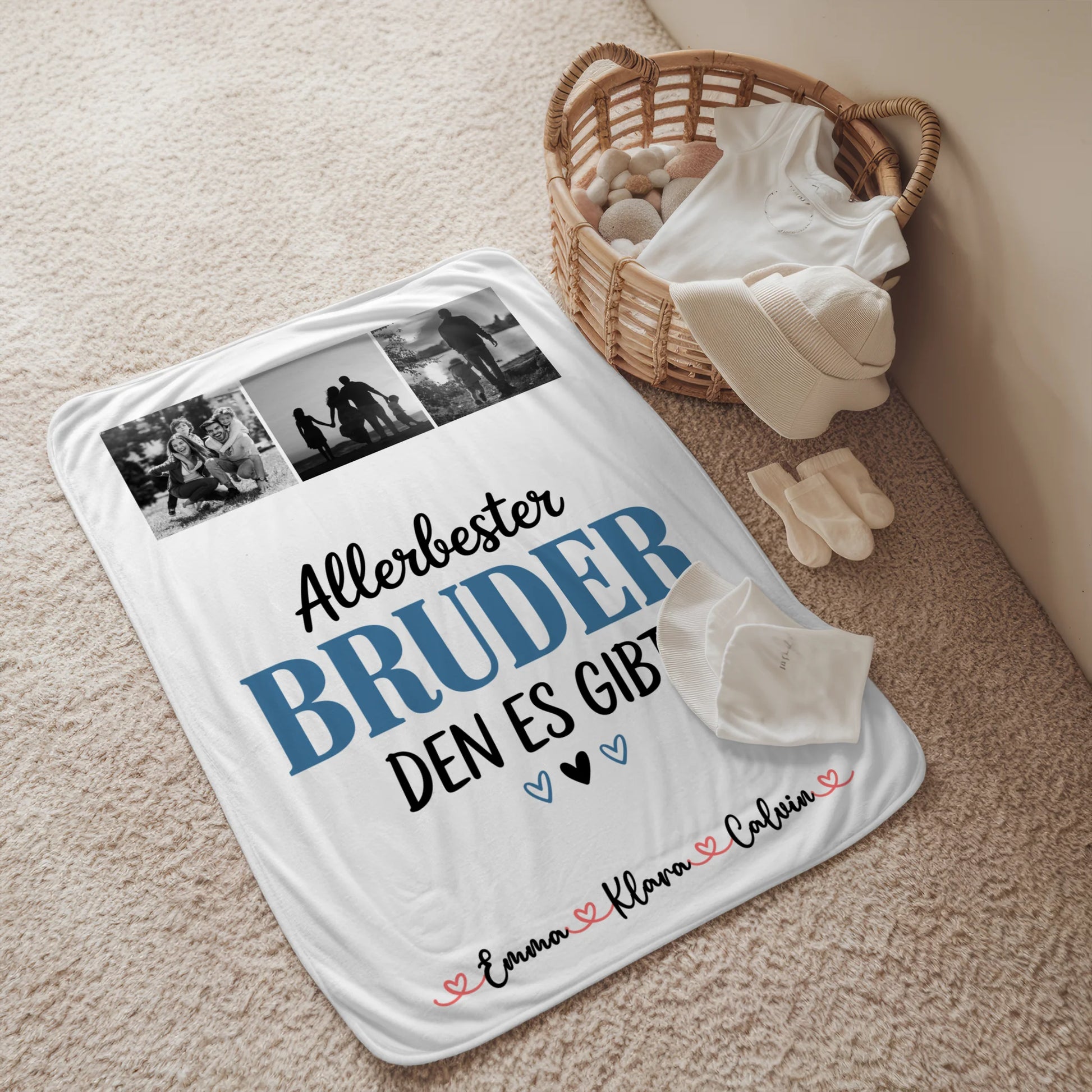 Kuscheldecke Mit Namen Geschenk Fotocollage Bruder Allerbester Bruder Den Es Gibt Personalisiert 2