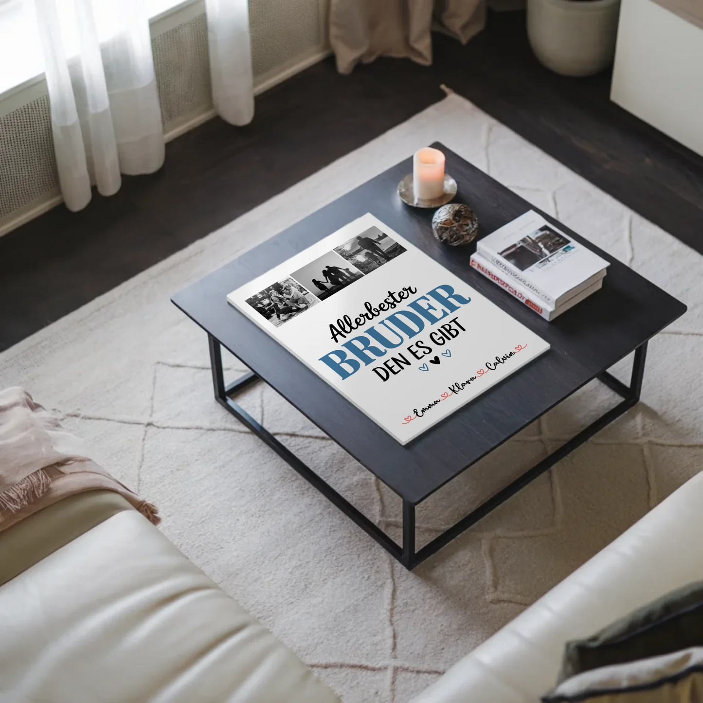 Fotoboard Magnet Wandbild Geschenk Fotocollage Bruder Allerbester Bruder Den Es Gibt Personalisiert