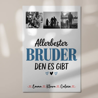 Fotoboard Magnet Wandbild Geschenk Fotocollage Bruder Allerbester Bruder Den Es Gibt Personalisiert