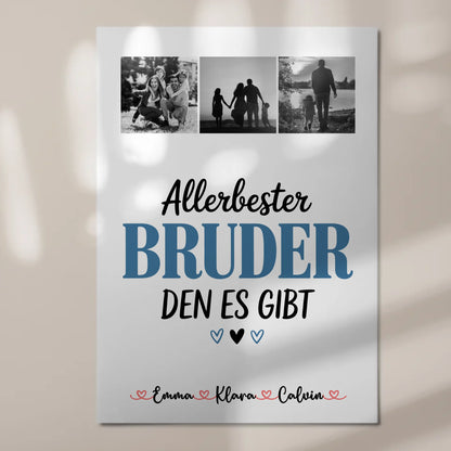Fotoboard Magnet Wandbild Geschenk Fotocollage Bruder Allerbester Bruder Den Es Gibt Personalisiert