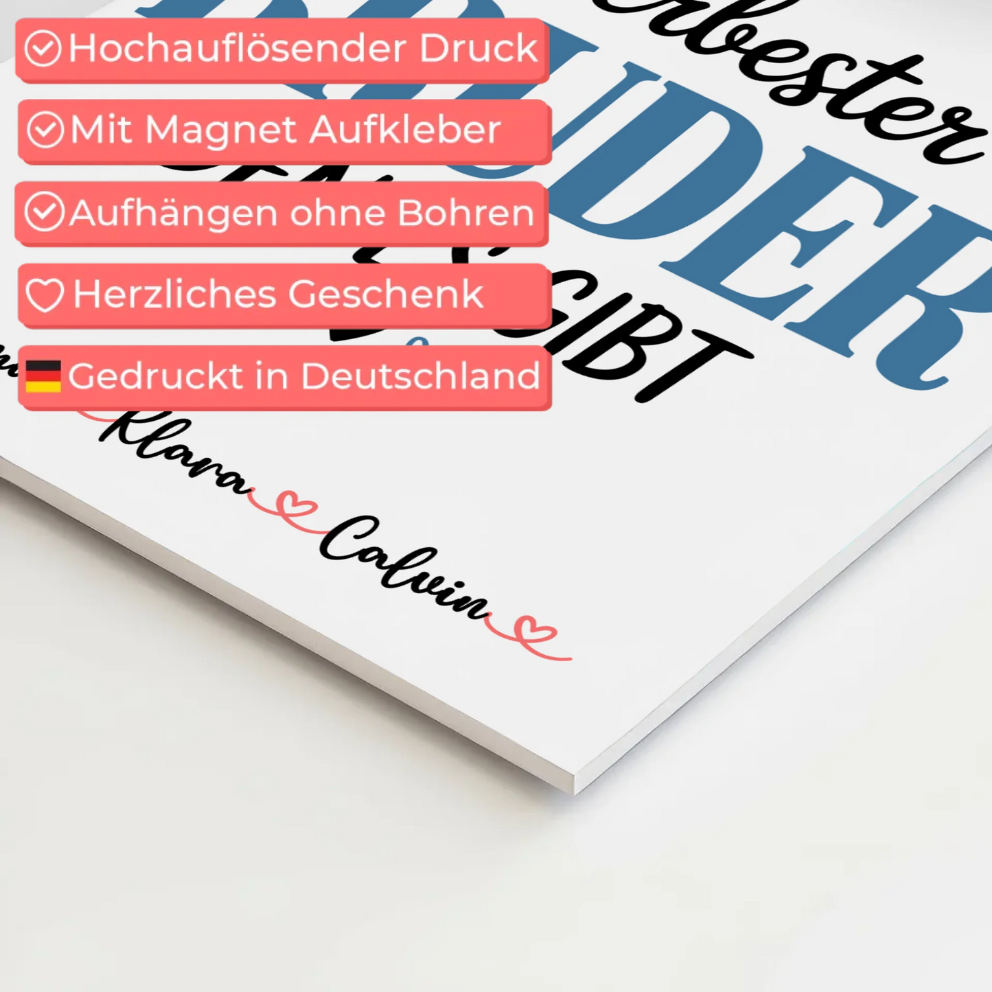 Fotoboard Magnet Wandbild Geschenk Fotocollage Bruder Allerbester Bruder Den Es Gibt Personalisiert