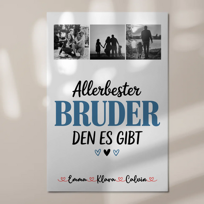 Fotoboard Magnet Wandbild Geschenk Fotocollage Bruder Allerbester Bruder Den Es Gibt Personalisiert