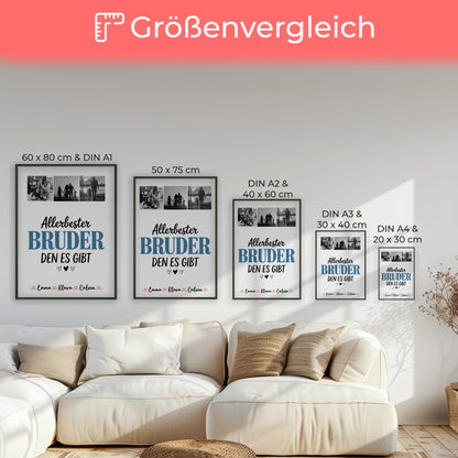 Bruder Poster Personalisiert Geschenk Fotocollage Bruder Allerbester Bruder Den Es Gibt