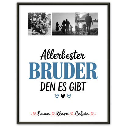 Bruder Poster Personalisiert Geschenk Fotocollage Bruder Allerbester Bruder Den Es Gibt
