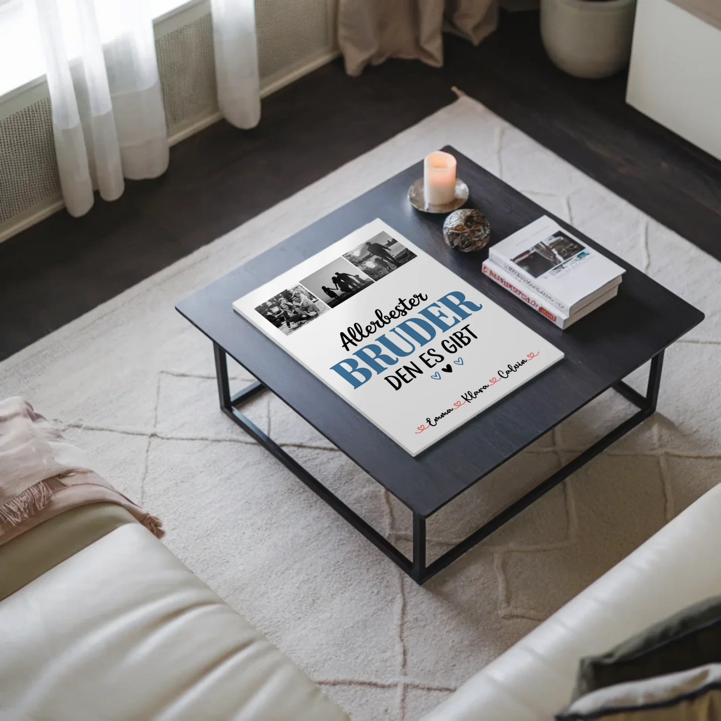 Fotoboard Magnet Wandbild Geschenk Fotocollage Bruder Allerbester Bruder Den Es Gibt Personalisiert