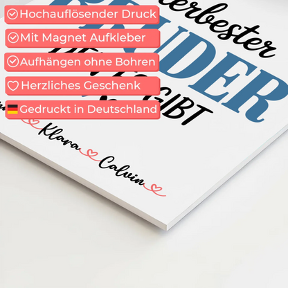 Fotoboard Magnet Wandbild Geschenk Fotocollage Bruder Allerbester Bruder Den Es Gibt Personalisiert