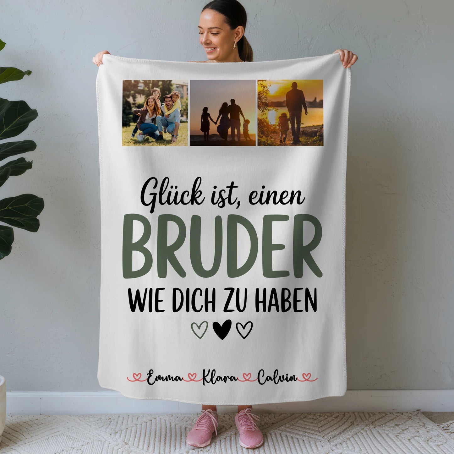 Kuscheldecke Mit Namen Und Motiv Fotocollage Bruder Glück Ist einen Bruder Wie Dich Zu Haben 1